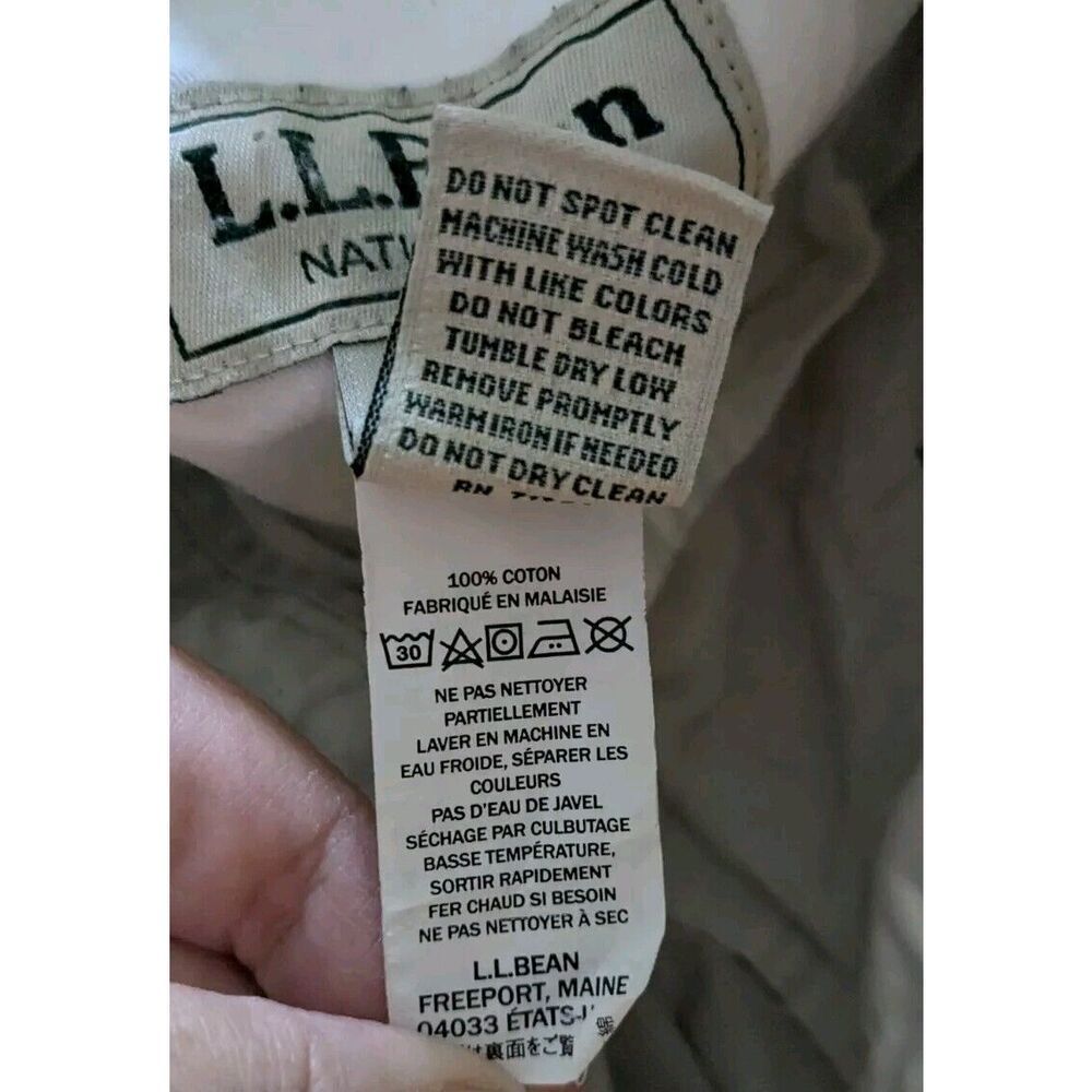 L.L Bean Natural Fit Khaki  Chino Pants Flat Front Cream, Size 38x32 - Picture 4 of 4